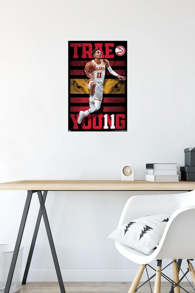 NBA Atlanta Hawks - Trae Young 20 Wall Poster, 22.375" x 34" Framed