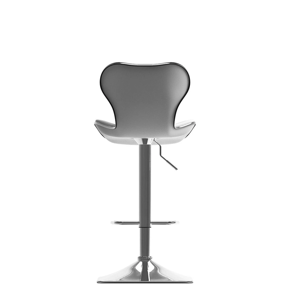 CorLiving Remi Lot de 2 tabourets de bar carrés pivotants réglables en similicuir moderne - Tabourets de bar de cuisine avec dossier - Ensemble de tabourets de bar parfait pour la maison - Base sur pi