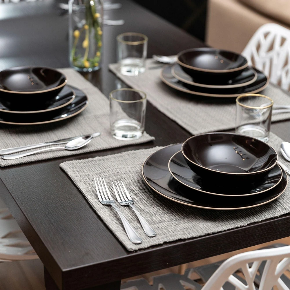 Fabstyles Set de table en coton classique décontracté Lot de 6 sets de table épais lavables en machine