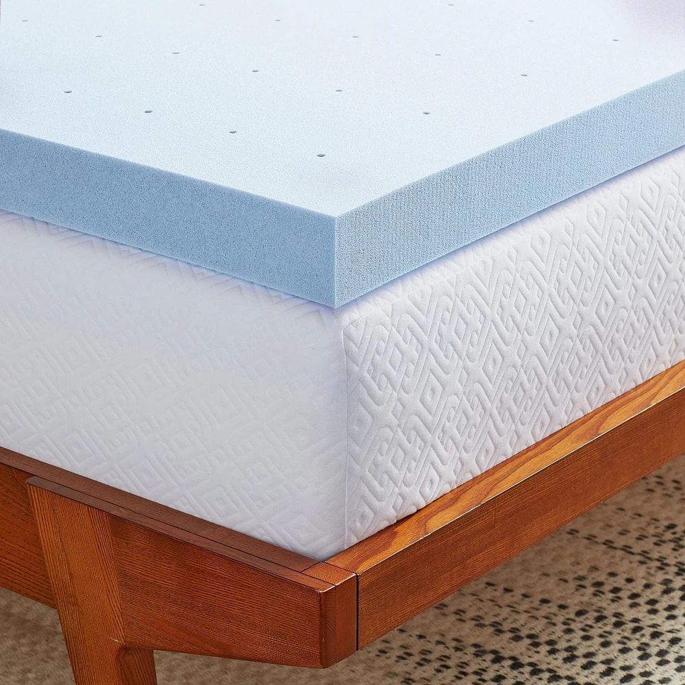 Sur-matelas en mousse à mémoire de forme Lucid de 3 pouces, infusé de gel