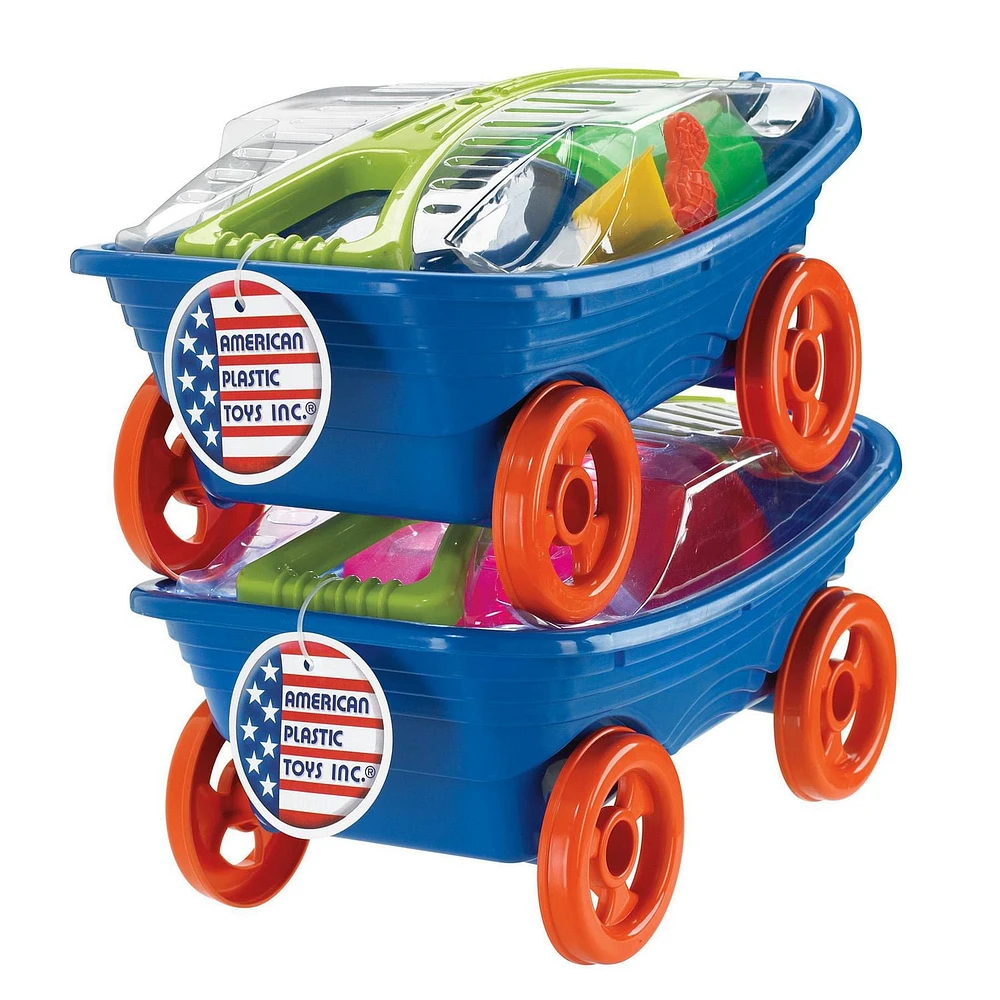 Chariot de plage avec jouets de sable