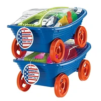 Chariot de plage avec jouets de sable