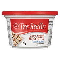 Fromage ricotta plus lisse frais doux blanc de Tre Stelle 475 g