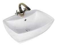 American Imaginations AI-31399 16,5 pouces W au-dessus du navire blanc de compteur pour le perçage de centre de 1 trou