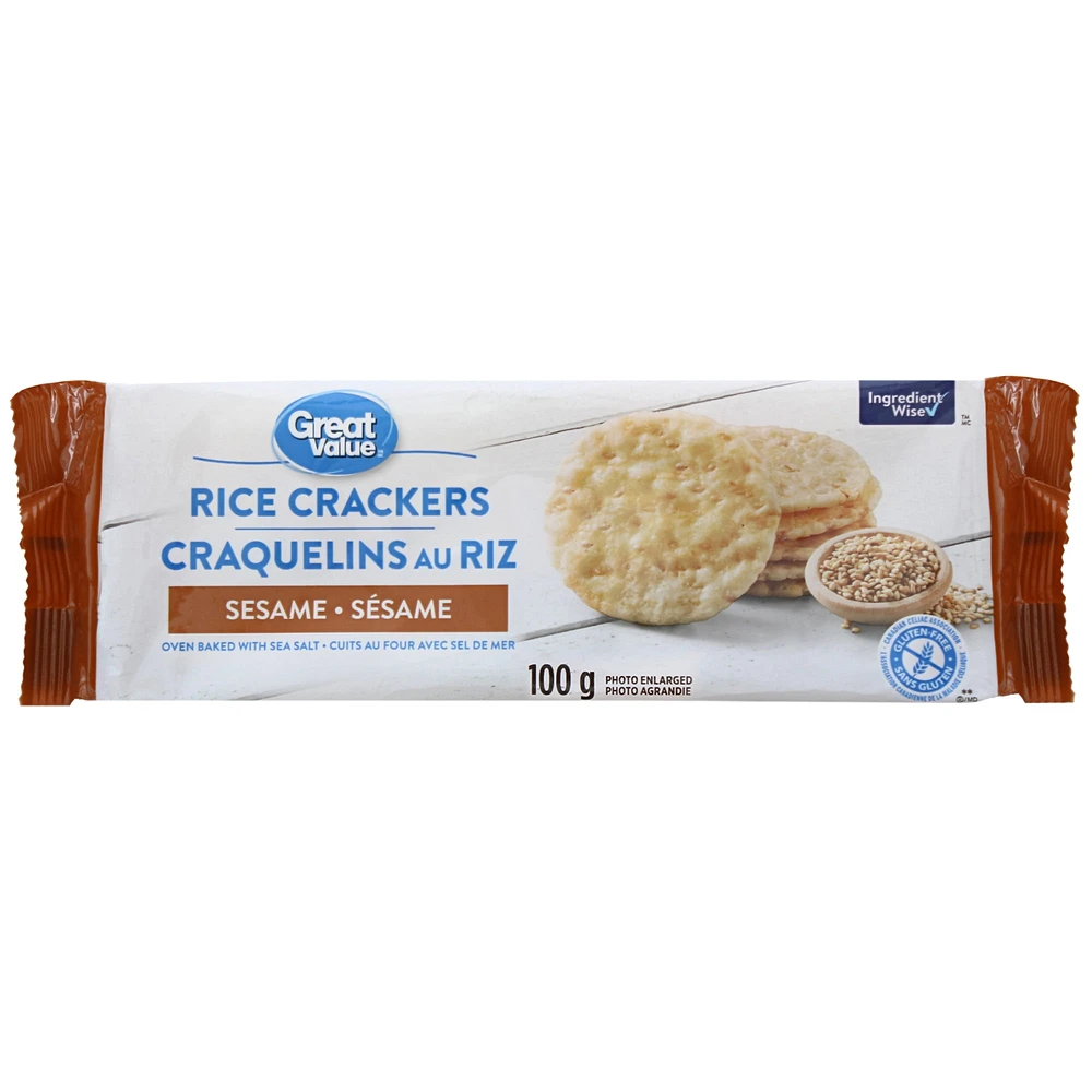 Great Value Sesame Rice Crackers, 100 g