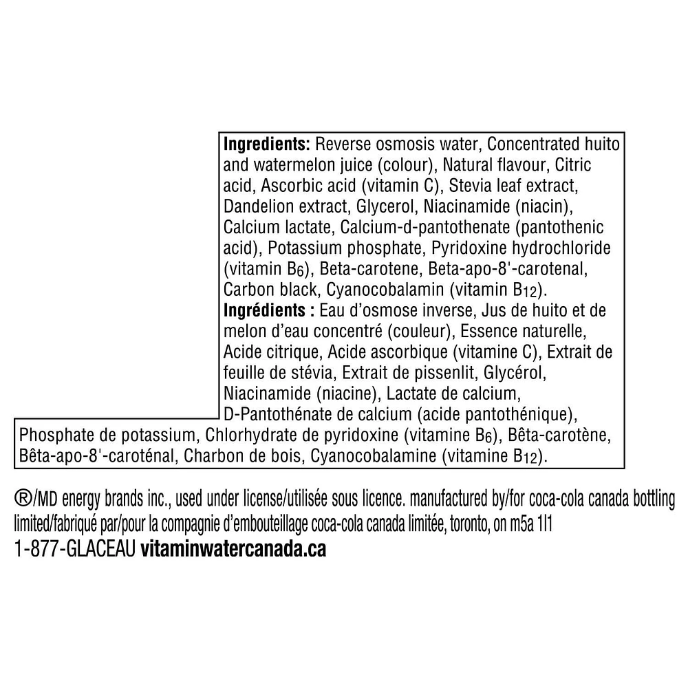 Glaceau Vitaminwater b-sans filtre Bouteille, 591 mL