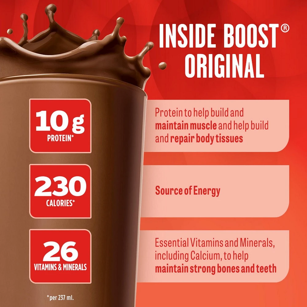 BOOST Original Meal Replacement Drink – Chocolate, 6 x 237 ml, 6 x 237 ML