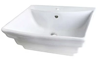 American Imaginations 19,75 po Ensemble de récipients blancs au-dessus du comptoir W pour robinet central à 1 trou AI-30044