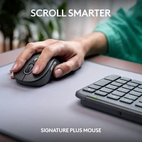 Logitech MK955 Signature Slim ensemble clavier et souris sans fil, pour grandes mains, frappe et clics discrets - Noir
