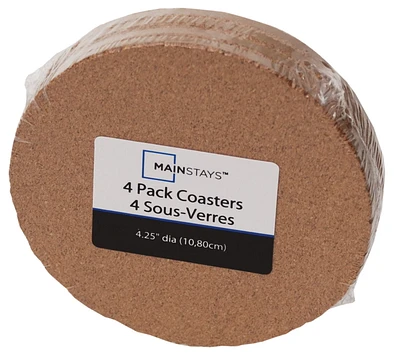 Mainstays™ 4-Pack Cork Coasters, Pack of 4