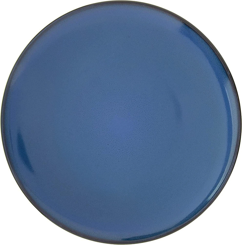 Gibson Home – Vaisselle en grès Soho Round, 16 pièces, bleu et noir