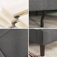 Zinus Judy Cadre de lit plate-forme rembourré / Sommier à matelas / Support de lattes en bois / Pas besoin de sommier / Facilité d'assemblage