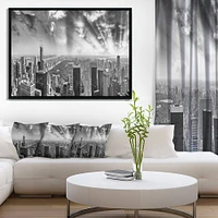 Design Art Central Park And Surrounding Buildings Framed Canvas Art Print