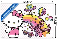 Hello Kitty - Retro Rainbow Wall Poster, 14.725" x 22.375"