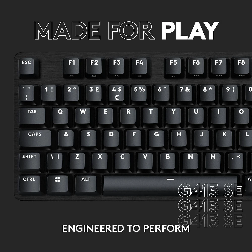 Logitech G413 SE Clavier Gaming Mécanique Grande Taille - Rétroéclairé avec Switches Mécaniques Tactiles