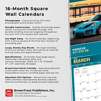 Supercars | 2023 12x24 Inch Square Wall Calendar