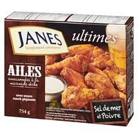 Janes ultimates Dry Rub Seasoned Chicken Wings Sea Salt & Pepper, Chicken Wings, 754g