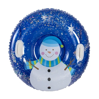 Boule à neige gonflable à paillettes en forme de bonhomme de neige