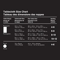 Nappe de table rayée hometrends en microfibre rond de 177,8 cm, blanc