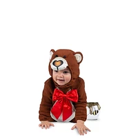 Costume d'ours en peluche pour enfant avec pot de miel