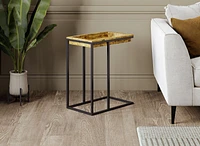 Table d'appoint. Table de bout pour salon. Table de chevet ou table de nuit. Petite table d'entrée. Facile à assembler. Aspect bois recyclé.