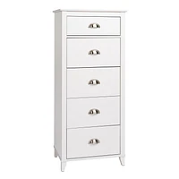Commode haute Yaletown de Prepac à 5 tiroirs en fini blanc