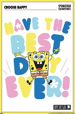 Nickelodeon Spongebob - Choose Happy Wall Poster, 22.375" x 34"