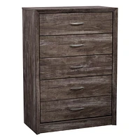 CorLiving Newport Commode haute moderne à 5 tiroirs pour chambre à coucher – Grande commode haute – Meuble de chambre et commode parfaits pour le rangement des vêtements