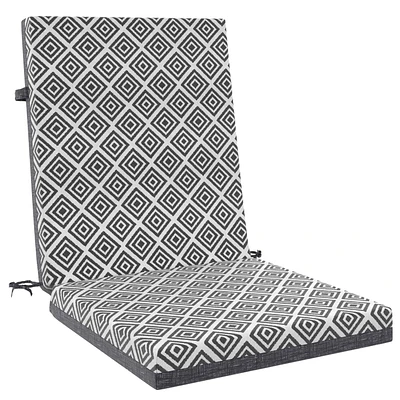 Coussin de siège pour patio à dossier haut Géo noir Mainstays 111,8 cm x 48,3 cm x 6,4 cm Réversible