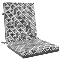 Coussin de siège pour patio à dossier haut Géo noir Mainstays 111,8 cm x 48,3 cm x 6,4 cm Réversible