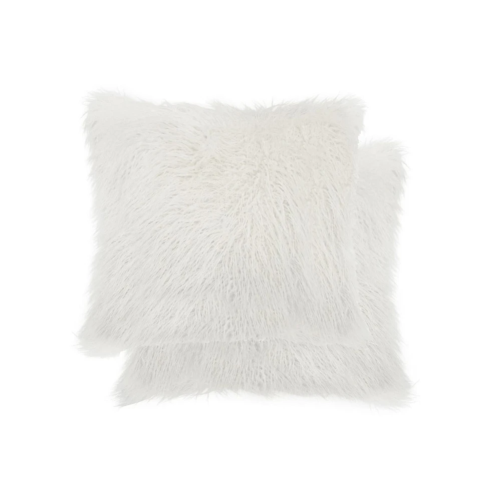 COUSSIN EN FOURRURE DE MONGOLIE 20"X20" 2 PQT