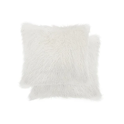 COUSSIN EN FOURRURE DE MONGOLIE 20"X20" 2 PQT