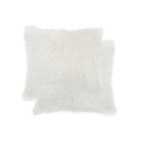 COUSSIN EN FOURRURE DE MONGOLIE 20"X20" 2 PQT