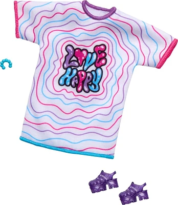 Barbie Doll Clothing, Fashion Pack with Oversized T-shirt Dress & Accessories (1 Outfit)