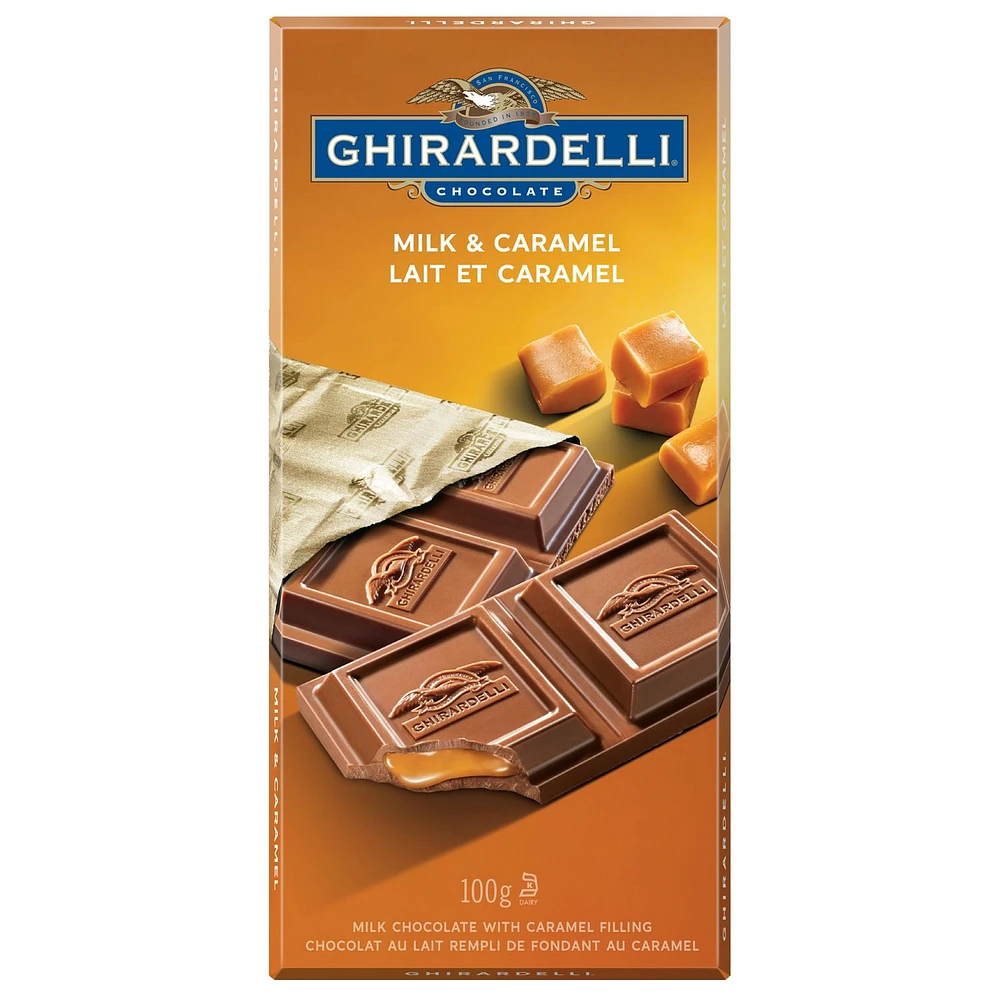 GHIRARDELLI Milk Chocolate Caramel Bar, 100 Grams