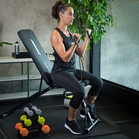 Banc de musculation pliable avec bandes de résistance GoZone – Noir Barre cheville rembourrée