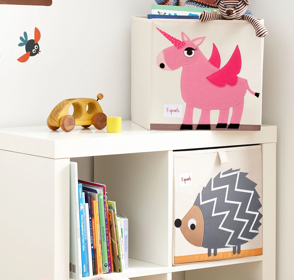 Boîte de rangement 3 Sprouts pour enfants à motif de licorne