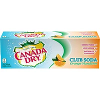 Canada Dry® Club Soda Orange-Mandarin 355 mL Cans, 12 Pack