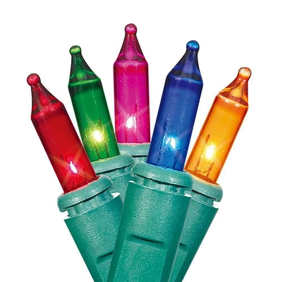 Guirlande de 50 lumières de Noël à incandescence Holiday Time de 10,9 pieds – câble vert, multicolore