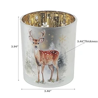 Bougeoir En Verre Cerf Large - Lot De 2