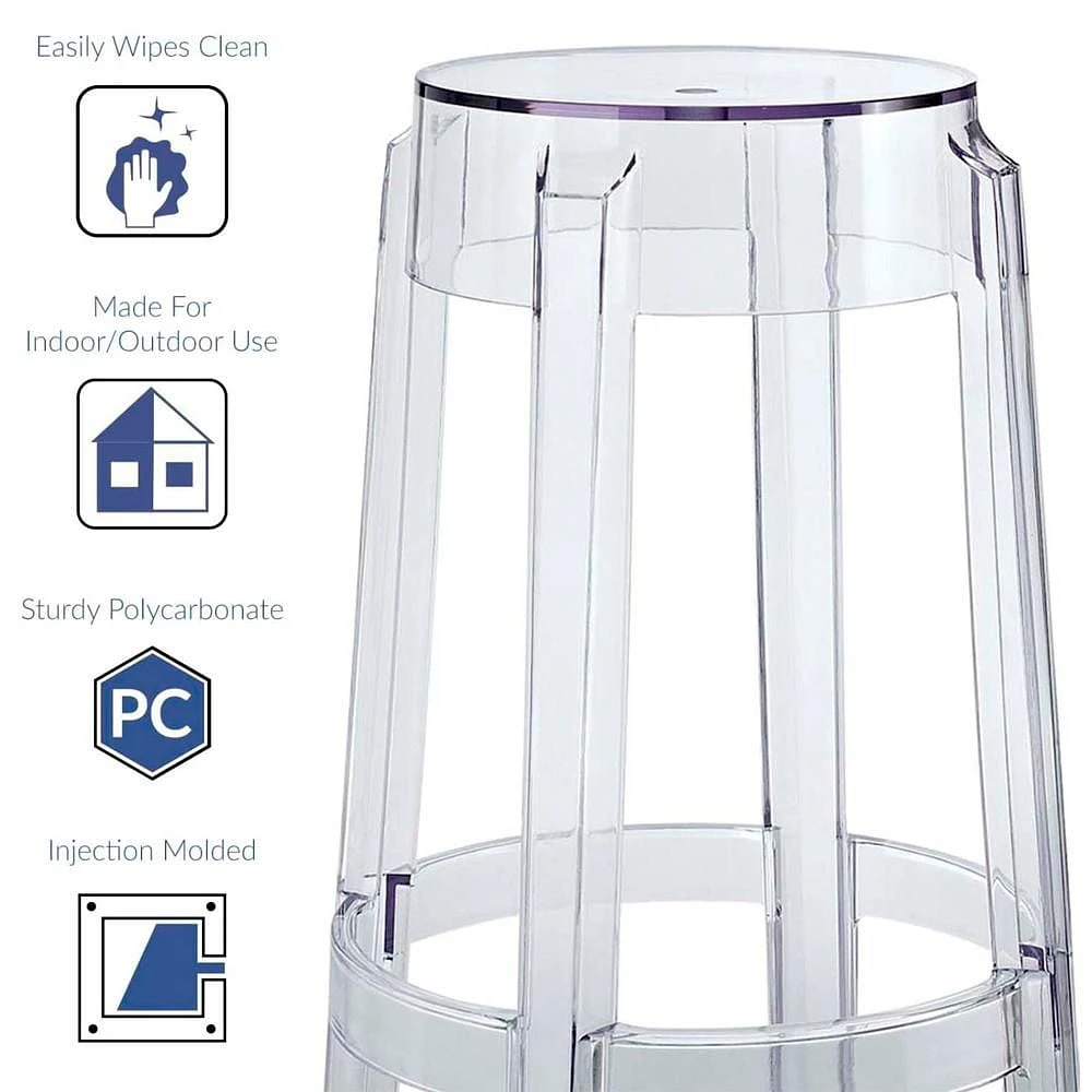 Tabouret de bar en plastique transparent Heavenly Collection LOT DE 2