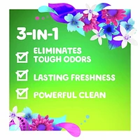 Détergent à lessive liquide Gain + Odeur defense, parfum Explosion de fraîcheur, compatible avec les laveuses HE, 107 brassées, 4,55 L (154 oz liq.)