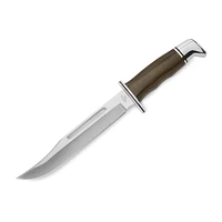 Couteau Buck Knives General Pro 120 – Couteau de chasse Elite, couteau luxueux, couteau de collection S35VN, lame à clip en acier, O.D. Poignée Micarta verte et gaine en cuir