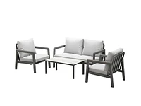 Ensemble Sectionnel de Patio en Aluminium Boston, Gris