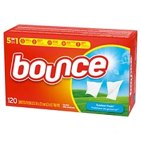 Bounce Fabric Softener Sheets, Outdoor Fresh Scent, 120 Sheets