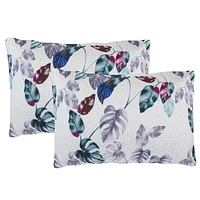 Marina Décoration Literie ultra douce avec couvre-lit et taies d'oreiller, motif de feuilles vertes modernes