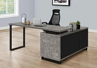Monarch Specialties Bureau, Bureau À Domicile, Coin, Tiroirs De Rangement, 72"l, Forme De L, Travail, Ordinateur Portable, Métal, Stratifié, Gris, Noir, Contemporain, Moderne