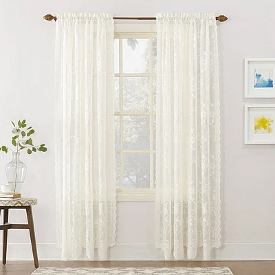 918 Floral Lace Rod Pocket Panel