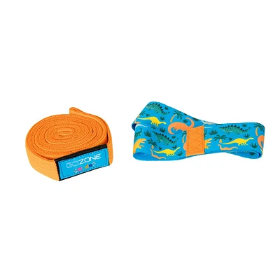 Bandes de rebond imprimées avec dinosaures lumière de Noël GoZone Kids – Bleu/orange