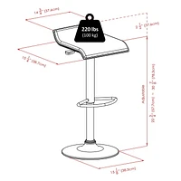 Tabourets pivotants réglables Winsome Spectrum, noir et chrome - 93329